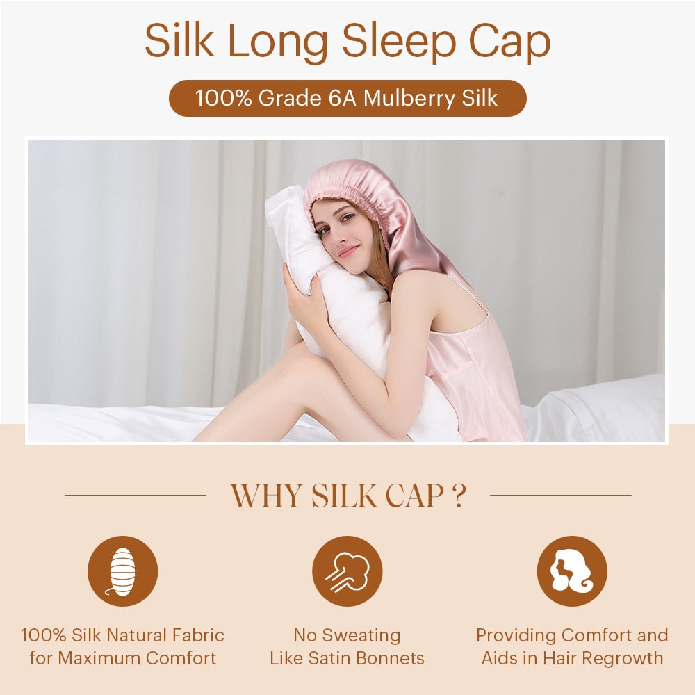 100% Real Silk Bonnet For Sleeping