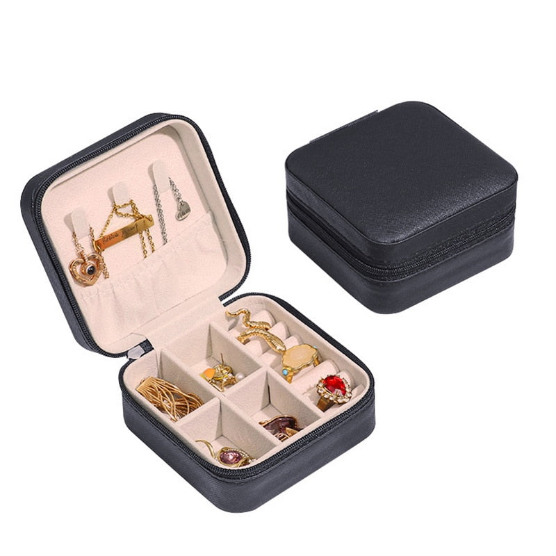 Mini Leather Travel Jewelry Box